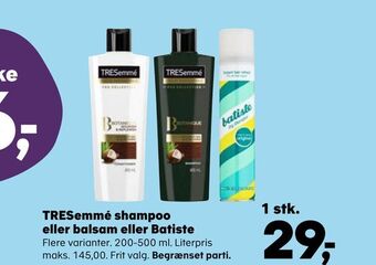 Kvickly Tresemmé shampoo eller balsam eller batiste tilbud