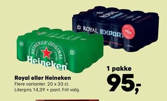 Kvickly Royal eller heineken tilbud
