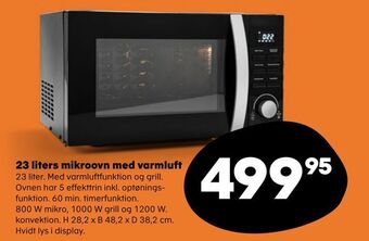 Kvickly 23 liters mikroovn med varmluft tilbud