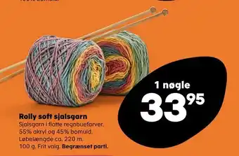 Kvickly Rolly soft sjalsgarn tilbud