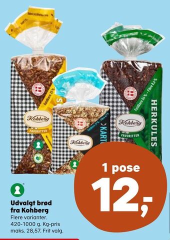 Kvickly Udvalgt brød fra kohberg tilbud