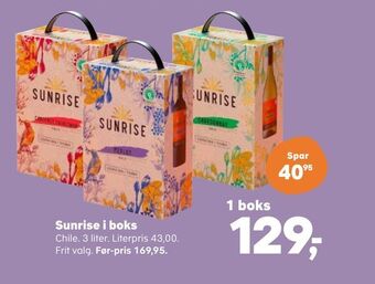 Kvickly Sunrise i boks tilbud