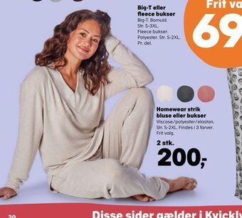 Kvickly Homewear strik bluse eller bukser tilbud