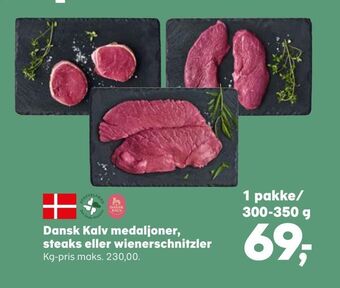 Dansk kalv medaljoner, steaks eller wienerschnitzler