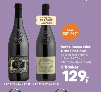 SuperBrugsen Verso rosso eller gran passione tilbud