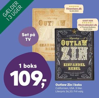 SuperBrugsen Outlaw zin i boks tilbud