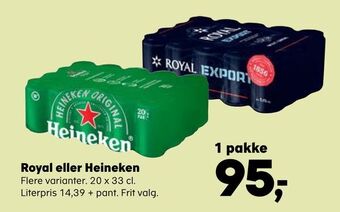 SuperBrugsen Royal eller heineken tilbud