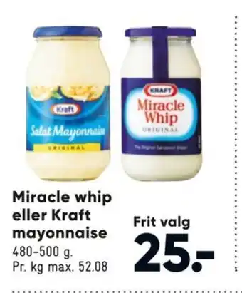 Bilka Miracle whip eller Kraft mayonnaise tilbud