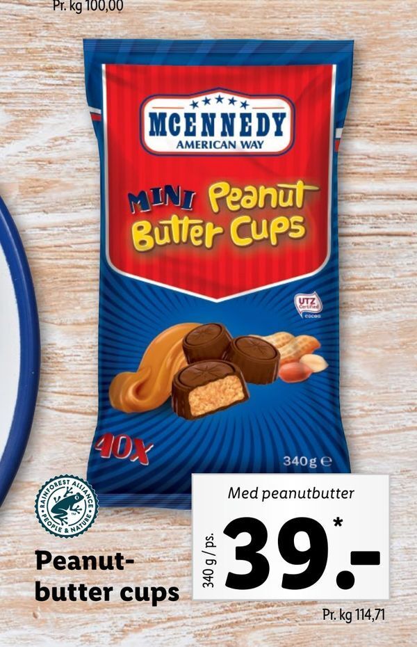Peanutbutter cups tilbud hos Lidl