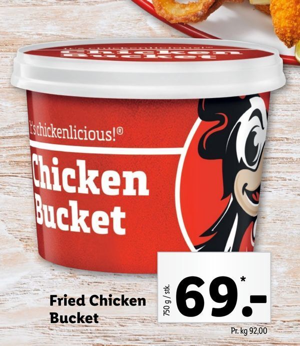 Fried chicken bucket tilbud hos Lidl