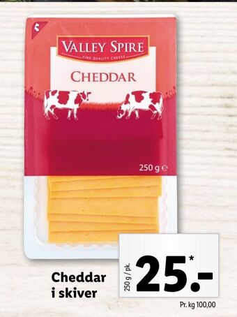 Lidl Cheddar i skiver tilbud