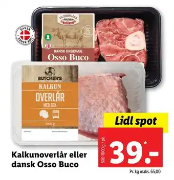 Lidl Kalkunoverlår eller dansk osso buco tilbud