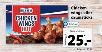 Lidl Chicken wings eller drumsticks tilbud
