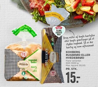 MENY Kohberg rugbrød eller hvedebrød tilbud