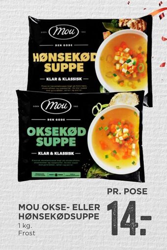 MENY Mou okse- eller hønsekødsuppe tilbud