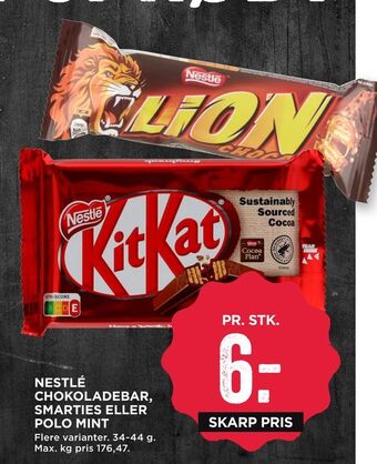MENY Nestlé chokoladebar, smarties eller polo mint tilbud