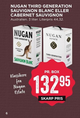 MENY Nugan third generation sauvignon blanc eller cabernet sauvignon tilbud