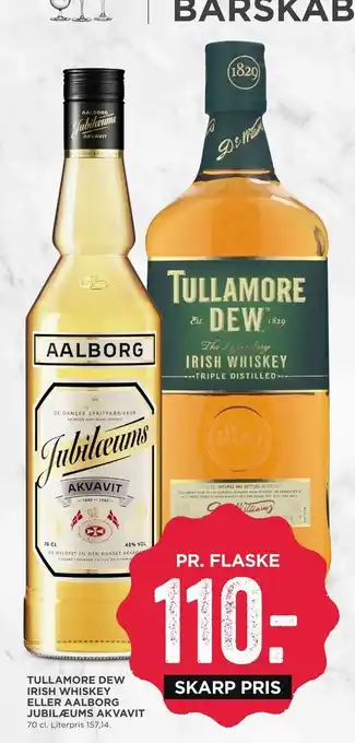 MENY Tullamore dew irish whiskey eller aalborg jubilæums akvavit tilbud