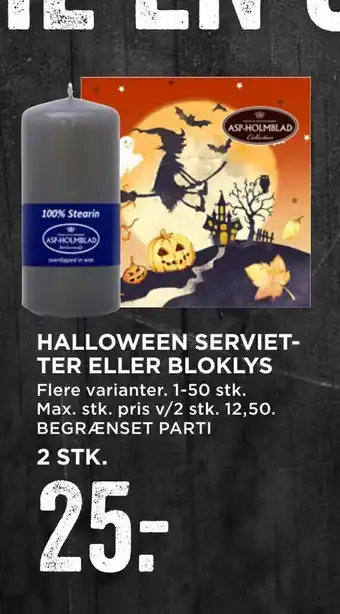 MENY Halloween servietter eller bloklys tilbud