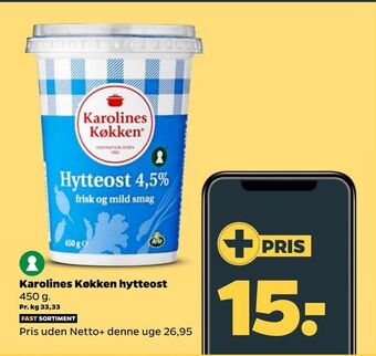 Netto Karolines køkken hytteost tilbud