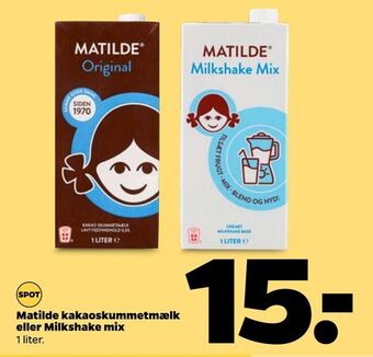 Netto Matilde kakaoskummetmælk eller milkshake mix tilbud