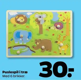 Netto Puslespil i træ tilbud