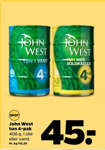 Netto John west tun 4-pak tilbud