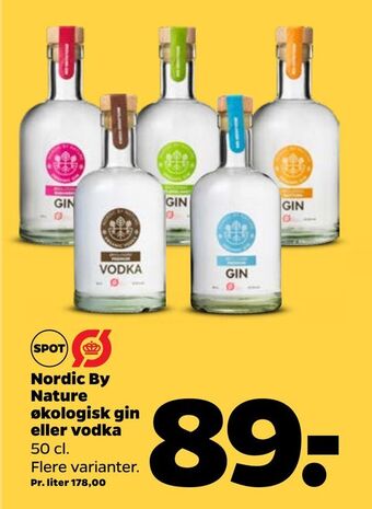 Netto Nordic by nature økologisk gin eller vodka tilbud