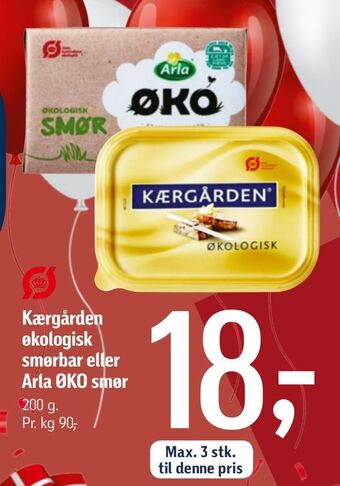 Føtex Kærgården økologisk smørbar eller arla øko smør tilbud