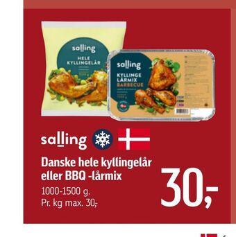 Føtex Danske hele kyllingelår eller bbq -lårmix tilbud