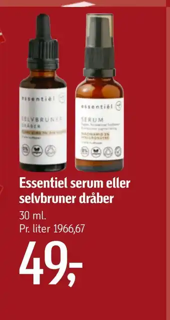 Føtex Essentiel serum eller selvbruner dråber tilbud