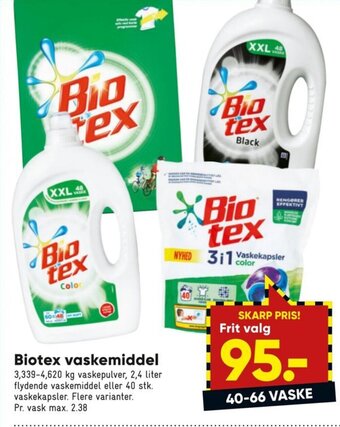 Bilka Biotex vaskemiddel tilbud