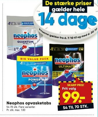 Bilka Neophos opvasketabs tilbud