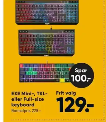 Bilka Exe Mini-TKL- eller Full-size keyboard tilbud