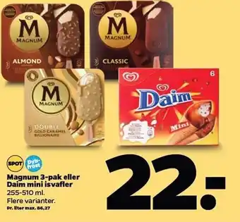 Netto Magnum 3-pak el. daim mini isvafler tilbud