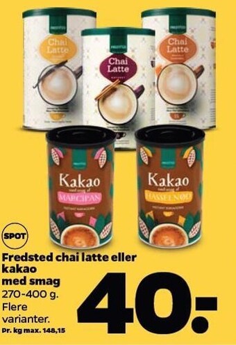 Netto Fredsted chai latte el. kakao med smag tilbud
