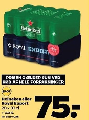 Netto Heineken el. royal export tilbud