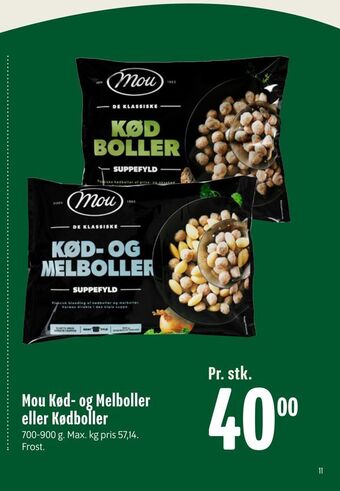 Min Købmand Mou kød- og melboller eller kødboller tilbud