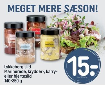 REMA 1000 Lykkeberg sild marinerede, krydder-, karry eller hjertesild tilbud