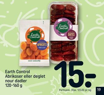 REMA 1000 Earth control abrikoser eller deglet nour dadler tilbud