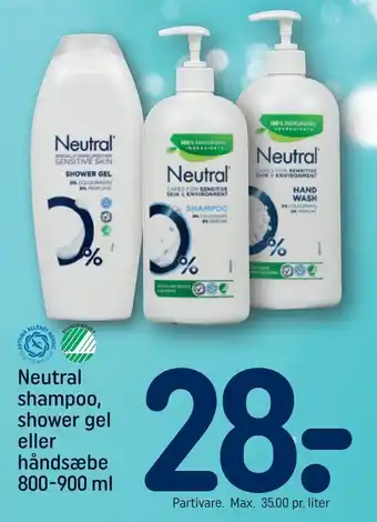 REMA 1000 Neutral shampoo, shower gel eller håndsæbe tilbud