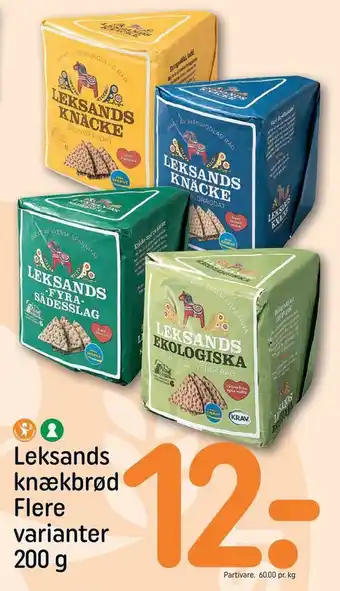 REMA 1000 Leksands knækbrød flere varianter tilbud