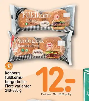 REMA 1000 Kohberg fuldkorns burgerboller tilbud