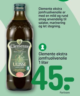 REMA 1000 Clemente ekstra jomfruolivenolie tilbud