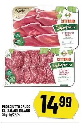 Prosciutto crudo el. salami milano