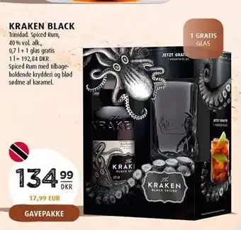 Kraken black + 1 glas