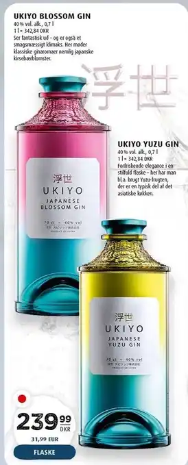 Scandinavian Park Ukiyo blossom gin el. ukiyo yuzu gin tilbud