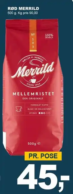 Let-Køb Rød merrild kaffe tilbud