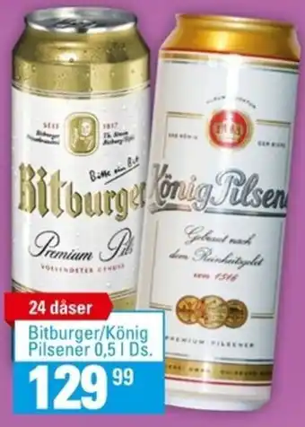 Bitburger/König Pilsener 0.5 l Ds