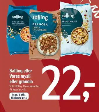 Føtex Salling müsli tilbud